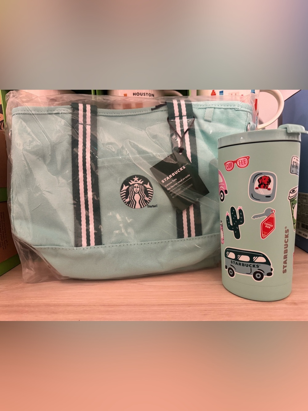 Sold out! Starbucks road trip series tote and 16oz insulated sticker tumblr